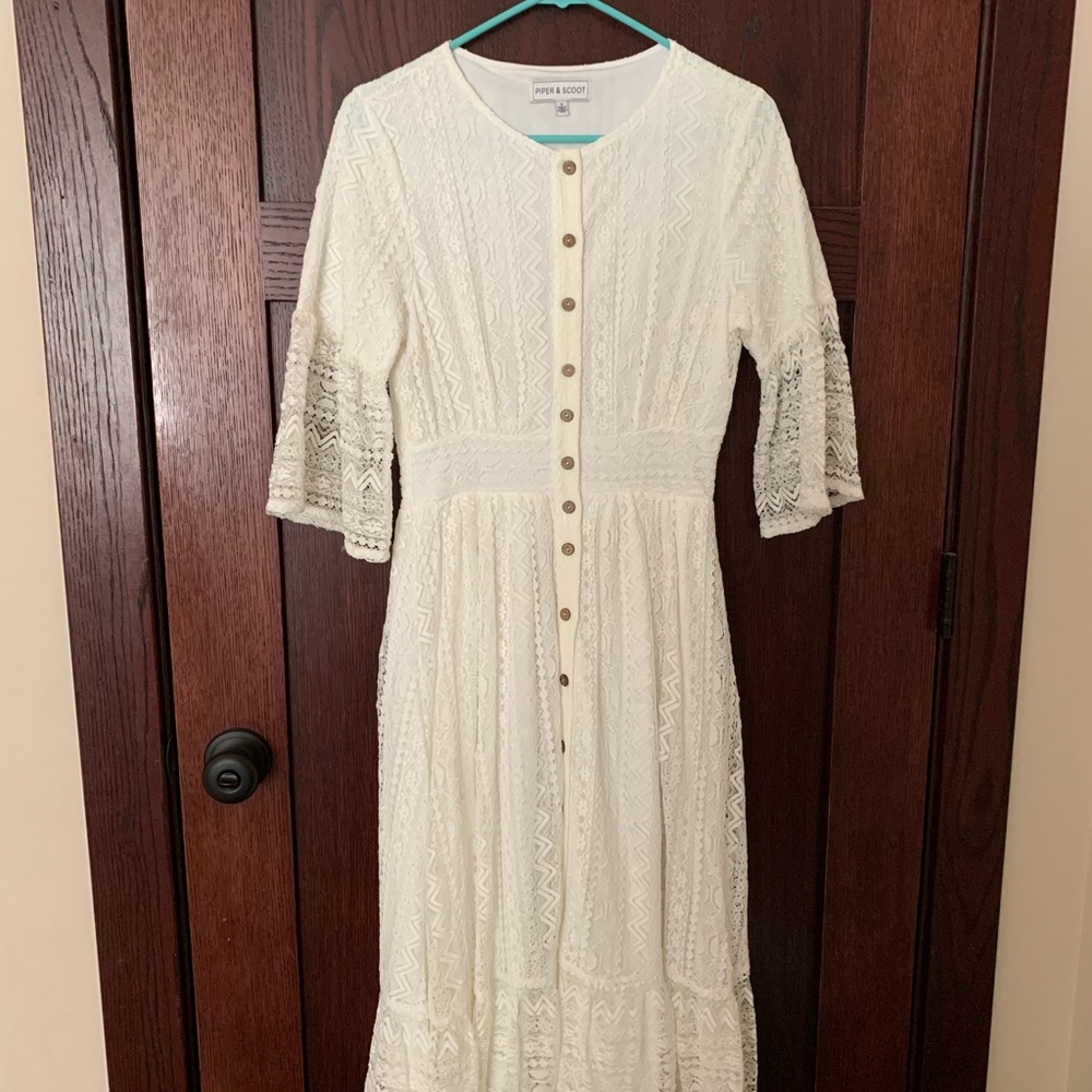 Piper and Scoot Lace Bell Sleeve Dress